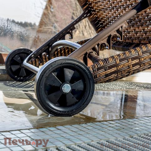 Шезлонг AGATA коричневый без матраса фото 6