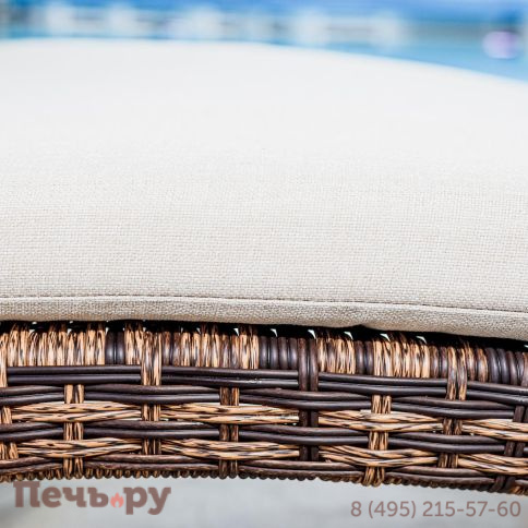 Шезлонг AGATA коричневый с матрасом фото 4