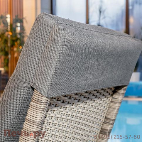 Шезлонг AGATA серый с матрасом фото 5