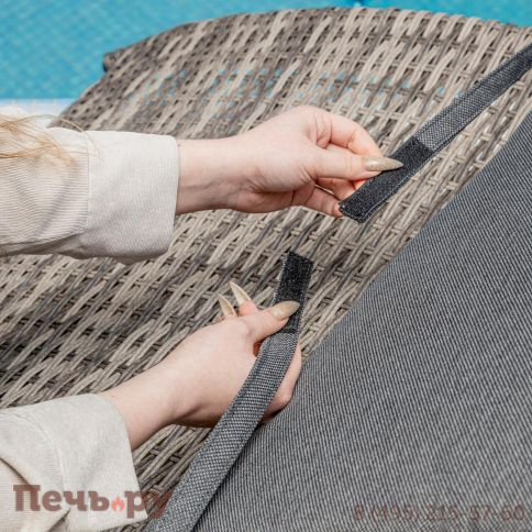 Шезлонг AGATA серый с матрасом фото 6