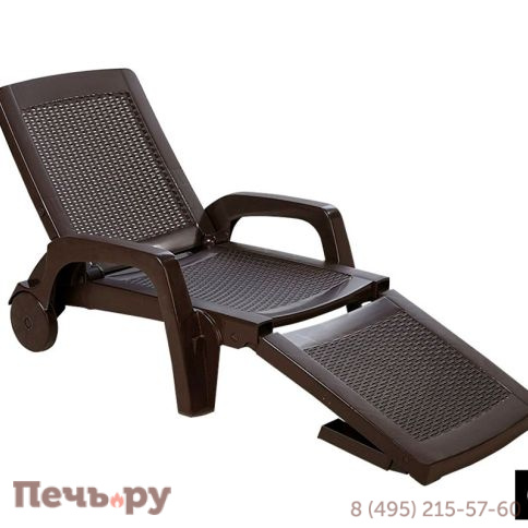 Шезлонг Gardeck B:rattan MIAMI складной, коричневый (дисконт) фото 4