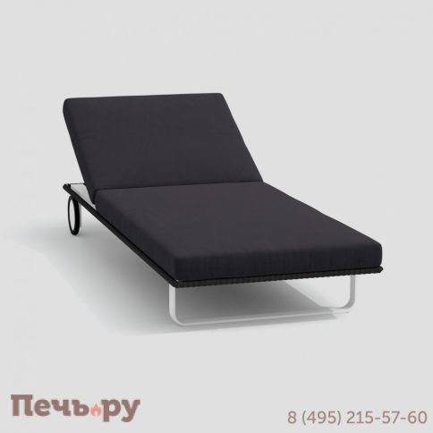 Шезлонг COSTA на колесах антрацит - белый каркас фото 5
