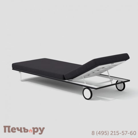 Шезлонг COSTA на колесах антрацит - белый каркас фото 7