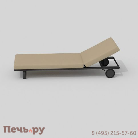 Шезлонг COSTA на колесах бежевый - каркас карбон фото 6