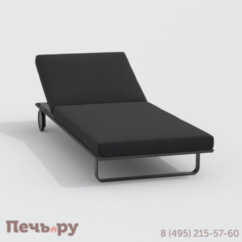 Шезлонг COSTA на колесах черный - каркас карбон фото 5