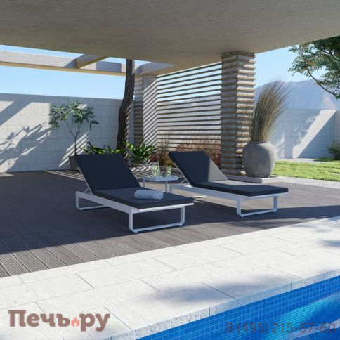 Шезлонг LETTO антрацит - белый каркас фото 2