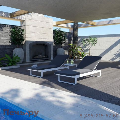 Шезлонг LETTO антрацит - белый каркас фото 3