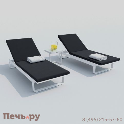 Шезлонг LETTO антрацит - белый каркас фото 4