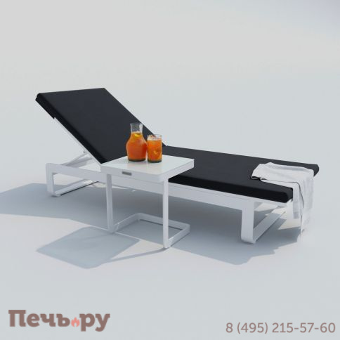 Шезлонг LETTO антрацит - белый каркас фото