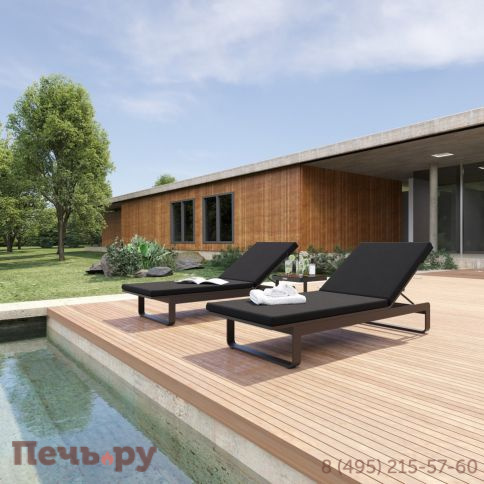 Шезлонг LETTO черный - каркас карбон фото 3