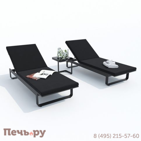 Шезлонг LETTO черный - каркас карбон фото 4