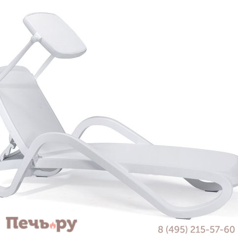 Шезлонг Gardeck Nardi Alfa с подлокотниками, бело-белый фото 2