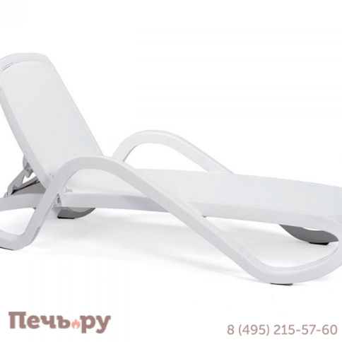 Шезлонг Gardeck Nardi Alfa с подлокотниками, бело-белый фото