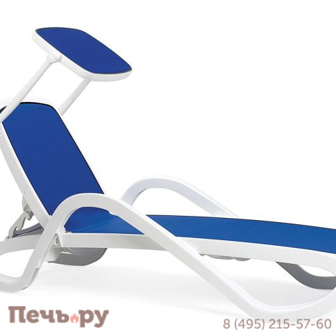 Шезлонг Gardeck Nardi Alfa с подлокотниками, бело-синий фото 3