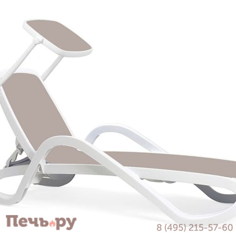 Шезлонг Gardeck Nardi Alfa с подлокотниками, белый-тортора фото 2