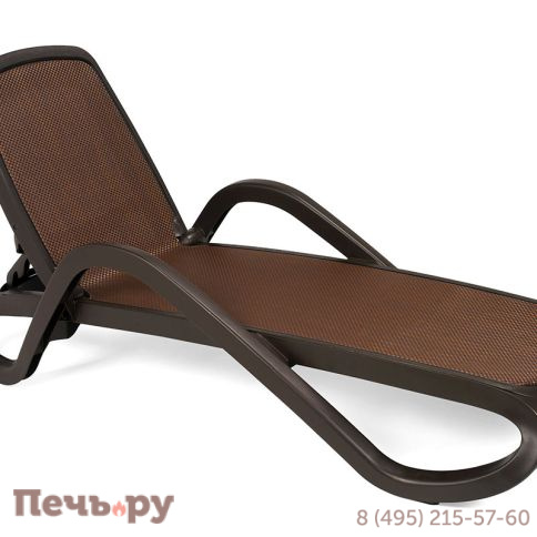 Шезлонг Gardeck Nardi Alfa с подлокотниками, коричневый-кофе фото