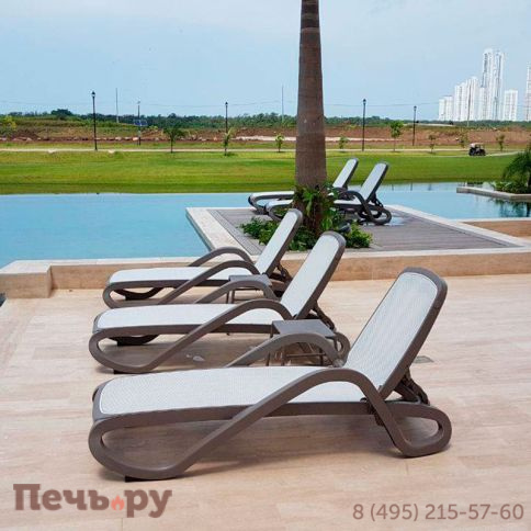 Шезлонг Gardeck Nardi Alfa с подлокотниками, серый фото 4