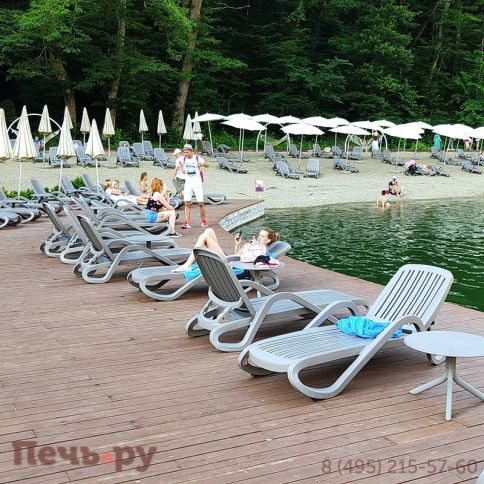 Шезлонг Gardeck Nardi Eden с подлокотниками, белый фото 12