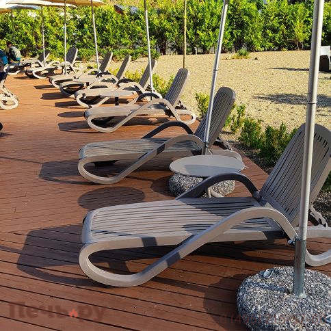 Шезлонг Gardeck Nardi Eden с подлокотниками, белый фото 15