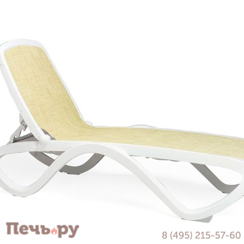 Шезлонг Gardeck Nardi Omega без подлокотников, бело-бежевый фото