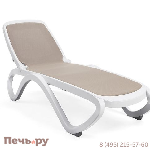 Шезлонг Gardeck Nardi Omega Nardi Omega без подлокотников, бело-коричневый фото 2