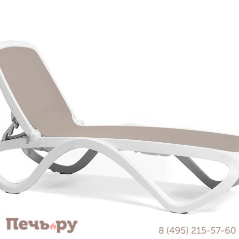 Шезлонг Gardeck Nardi Omega Nardi Omega без подлокотников, бело-коричневый фото