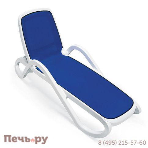 Шезлонг Gardeck Nardi Omega без подлокотников, бело-синий фото 2
