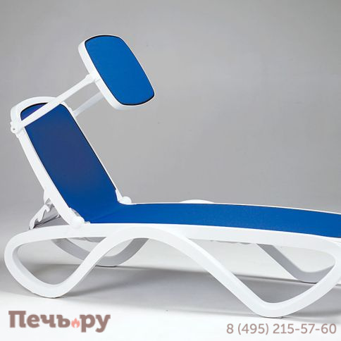Шезлонг Gardeck Nardi Omega без подлокотников, бело-синий фото 3