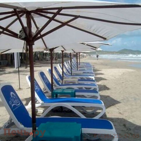 Шезлонг Gardeck Nardi Omega без подлокотников, бело-синий фото 9