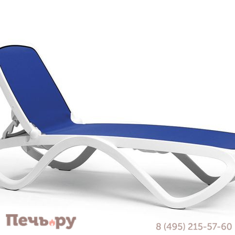 Шезлонг Gardeck Nardi Omega без подлокотников, бело-синий фото