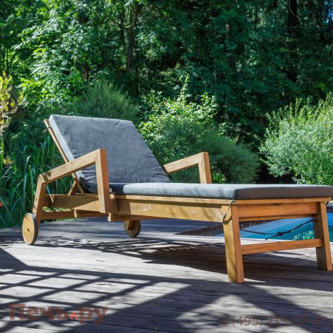 Шезлонг Royal Family PAOLO на колесиках из акации(teaklook) фото 4