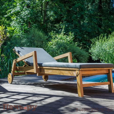 Шезлонг Royal Family PAOLO на колесиках из акации(teaklook) фото 5