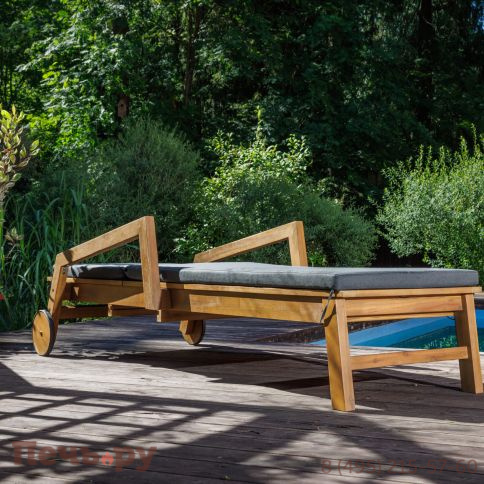 Шезлонг Royal Family PAOLO на колесиках из акации(teaklook) фото 6