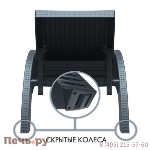 Шезлонг пластиковый с матрасом GS 1009 (Fiji) 234/GS1009/1/BROWN фото 6