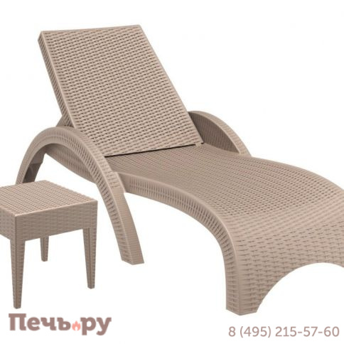 Шезлонг пластиковый с матрасом GS 1009 (Fiji) 234/GS1009/1/TAUPE фото 8