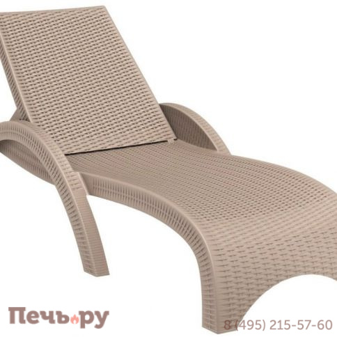 Шезлонг пластиковый с матрасом GS 1009 (Fiji) 234/GS1009/1/TAUPE фото 9