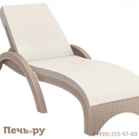 Шезлонг пластиковый с матрасом GS 1009 (Fiji) 234/GS1009/1/TAUPE фото
