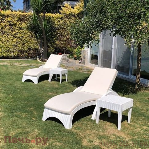 Шезлонг пластиковый с матрасом GS 1009 (Fiji) 234/GS1009/1/WHITE фото 7