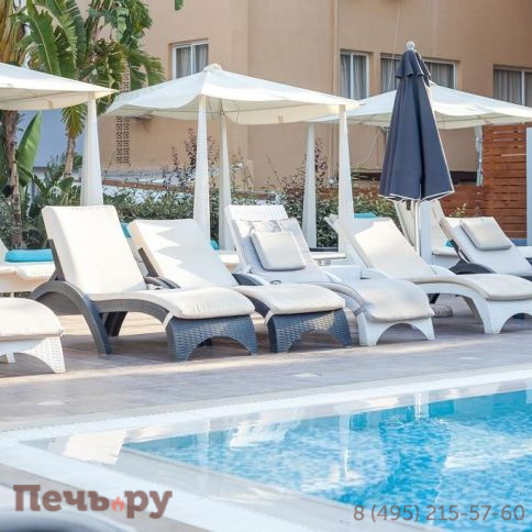 Шезлонг пластиковый с матрасом GS 1009 (Fiji) 234/GS1009/1/WHITE фото 8