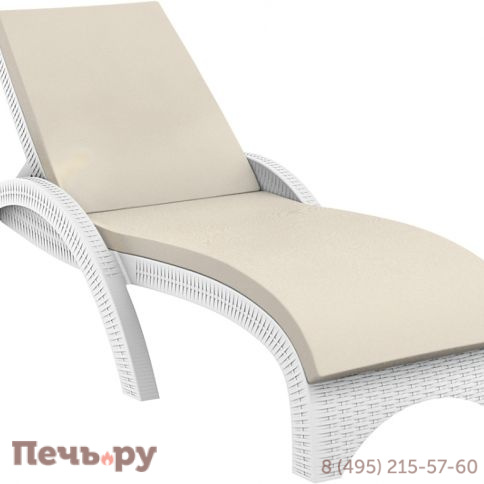 Шезлонг пластиковый с матрасом GS 1009 (Fiji) 234/GS1009/1/WHITE фото