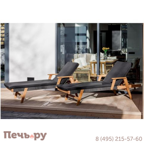 Шезлонг Royal Family Michelle Sunlounge с черной подушкой фото