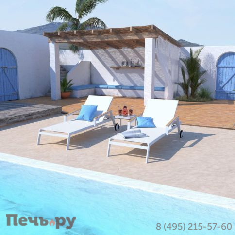 Шезлонг SPONDA белый фото 2