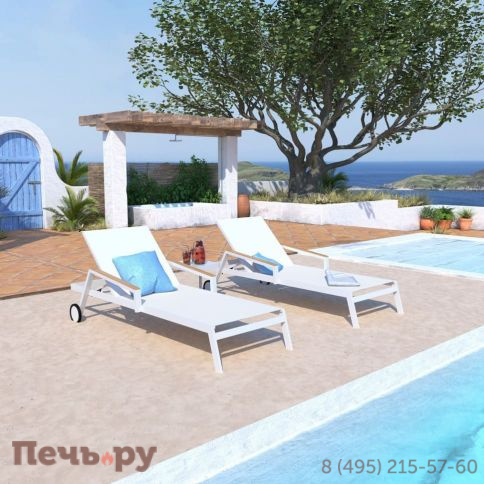 Шезлонг SPONDA белый фото 3