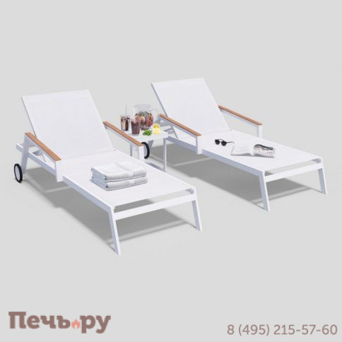 Шезлонг SPONDA белый фото 4