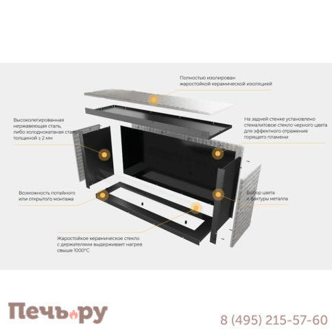 Сквозной короб для биокамина Airtone Frame 900 фото 4