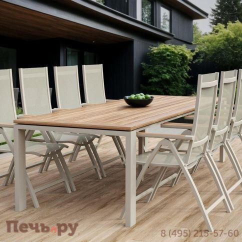 Стол Brafritid Lyon 280 алюминий/тик фото 7