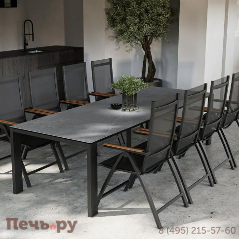 Стол Brafritid Lyon 280 антрацит/серый, алюминий/спеченный камень фото 7