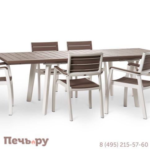 Стол Гармония раздвижной Gardeck (Harmony Extendable) белый-капучино фото 3