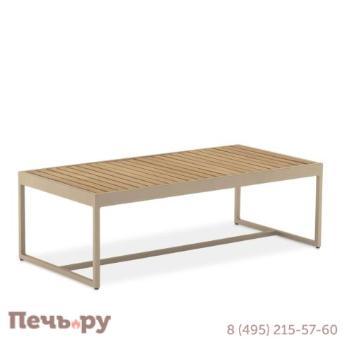 Стол кофейный Brafritid Amal антрацит/бежевый/натуральный, алюминий/тик фото