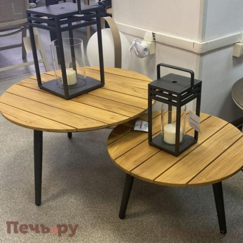 Стол кофейный Brafritid Marine 1 антрацит/натуральный, алюминий/тик фото 3